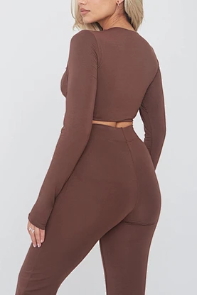 tight crop top long sleeve